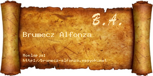 Brumecz Alfonza névjegykártya